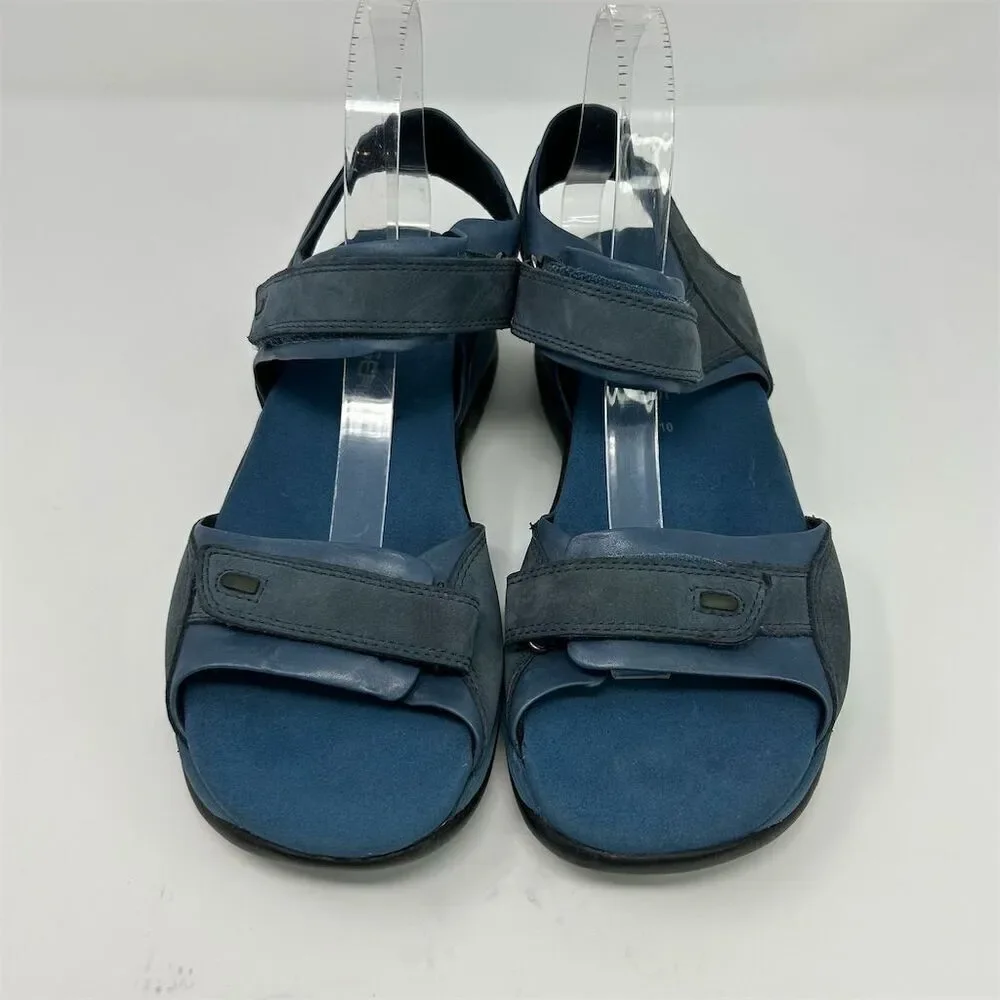 Clarks Women's Sporty Blue Leather Slingback Sandals Size 10 Casual Summer